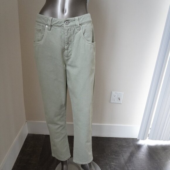 Brunello Cucinelli Monili Jeans Sage Denim Straight Leg Denim Size 6 - Picture 5 of 8